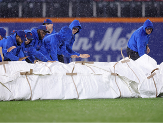 Wednesday's Mets-Yankees game currently in a rain delay