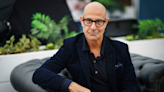 Stanley Tucci's monochromatic living room shows he knows his onions when it comes to design