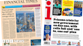 Newspaper headlines: Water groups 'facing lawsuits' and 'prisons near capacity'