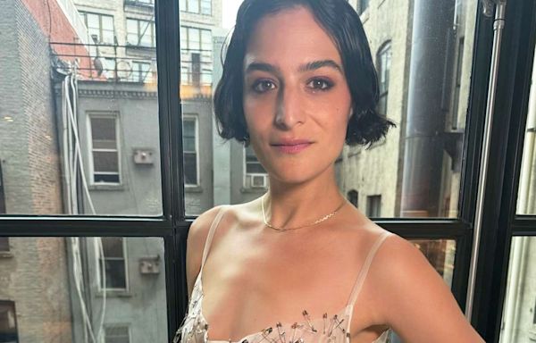 Jenny Slate Wears Sheer Dress Covered in ‘Hundreds of Safety Pins’ for 'It Ends with Us' Promo: ‘I’m Brave’