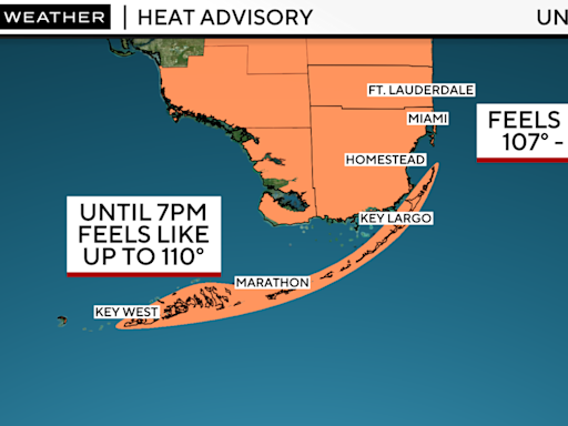 Heat advisory in effect across South Florida with potential for heavy afternoon rain