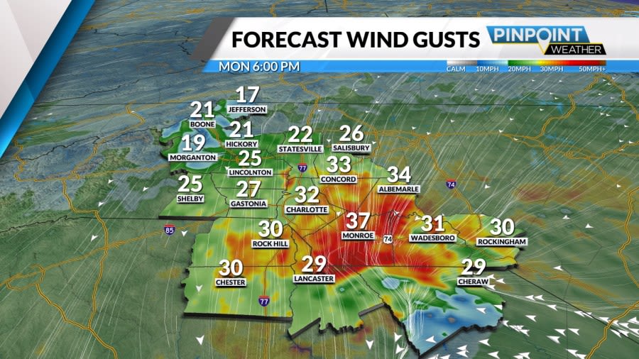 Pinpoint Weather Alert: PM rain from tropical storm remnants in Charlotte