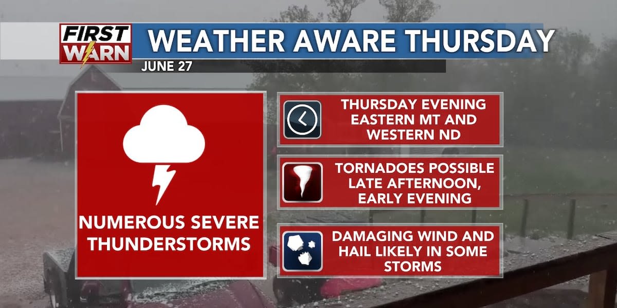 Severe thunderstorms likely in eastern Montana and western Dakotas on Thursday | What You Need to Know