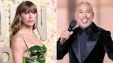Taylor Swift Sips Drink as Jo Koy's Joke About Her Falls Flat at 2024 Golden Globes