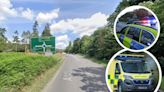 Emergency services at lorry crash on A140