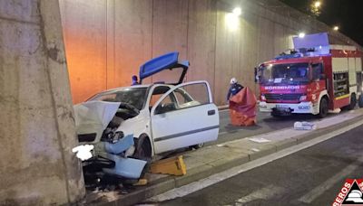 Fallece una mujer tras chocar su vehículo contra un pilar de los túneles de Zaramaga