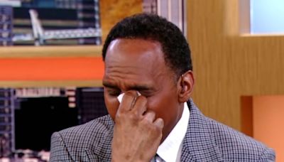 Stephen A. wipes tears away on First Take during emotional live TV outburst