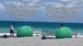 Remote worker sets up green screen background while working from a beach: ‘Work smarter not harder’