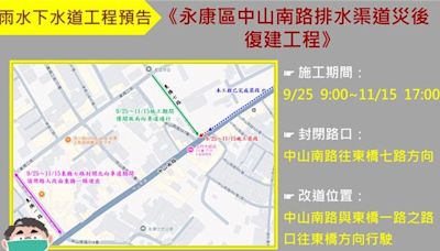 台南永康鄉親注意 25日起行經「這路口」要改道東橋一路 - 寶島