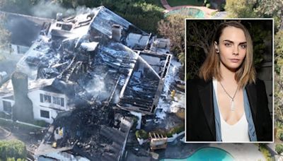 Cara Delevingne's Los Angeles house destroyed by fire that sent firefighter to hospital