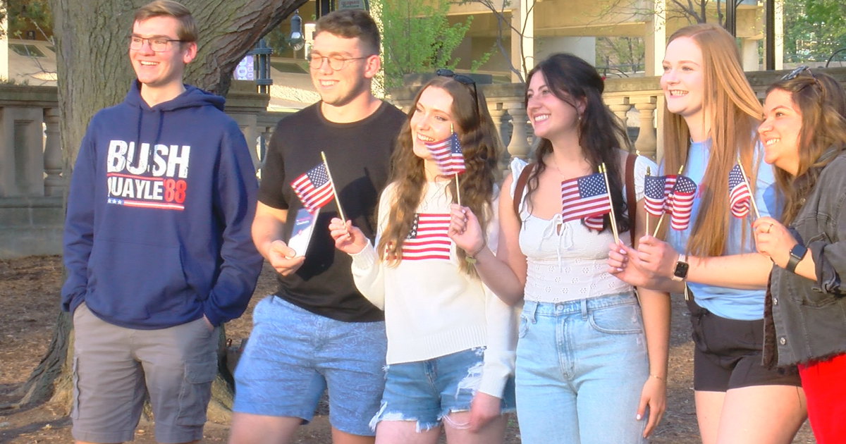 College Republicans counter-protest against pro-Palestine encampment at UW-Madison