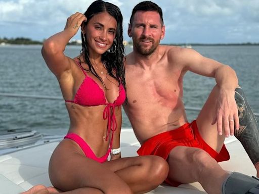 Messi and wife Antonela enjoy Miami boat trip with Suarez and family