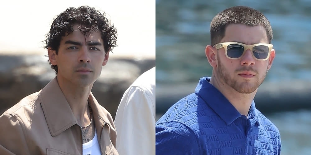 Joe & Nick Jonas Exit Their Hotel After amfAR Gala Performances During Cannes Film Festival