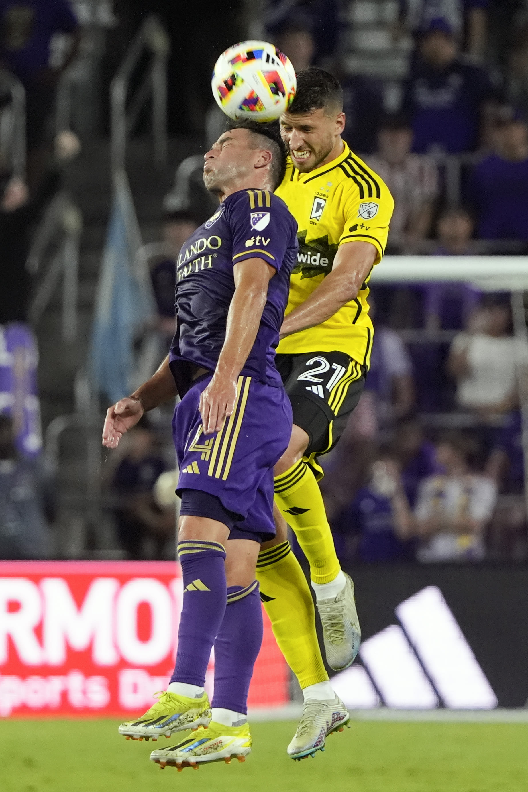 Rossi scores twice, leads Crew past Orlando City 2-0 for third straight road win