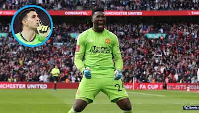 La "táctica" del Dibu Martínez que empleó Onana en los penales con Manchester United