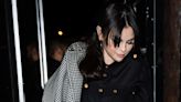 Selena Gomez Paired a Chic Louis Vuitton Miniskirt With a Houndstooth Coat in NYC