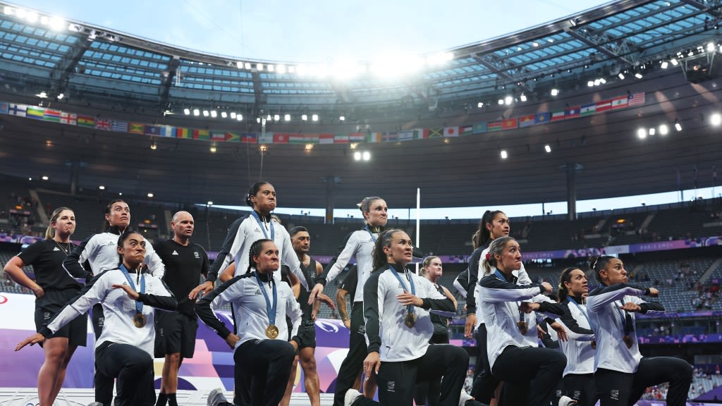 New Zealand’s women’s rugby team performed an exhilarating Haka after their gold medal win