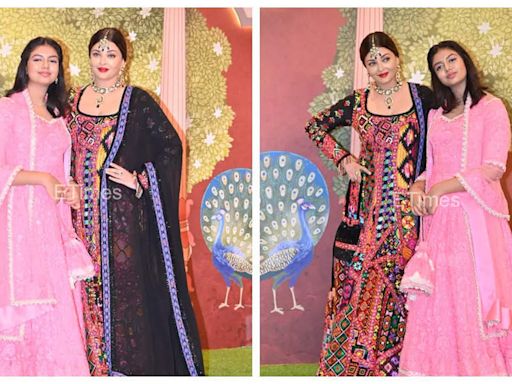 After Amitabh Bachchan and Navya Nanda, Aishwarya Rai and Aaradhya Bachchan arrive separately and paint a pretty picture on the red carpet at Anant Ambani-...