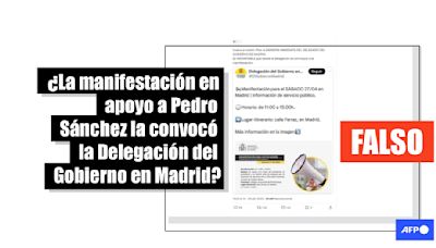 La Delegación del Gobierno en Madrid informó de la manifestación en apoyo a Sánchez, no la convocó