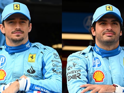 F1′s Charles Leclerc & Carlos Sainz Show Off New Ferrari Car & Blue Race Suits Ahead of Miami Grand Prix