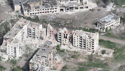 Drone footage shows devastation in Chasiv Yar, an eastern Ukrainian city Russia is assaulting
