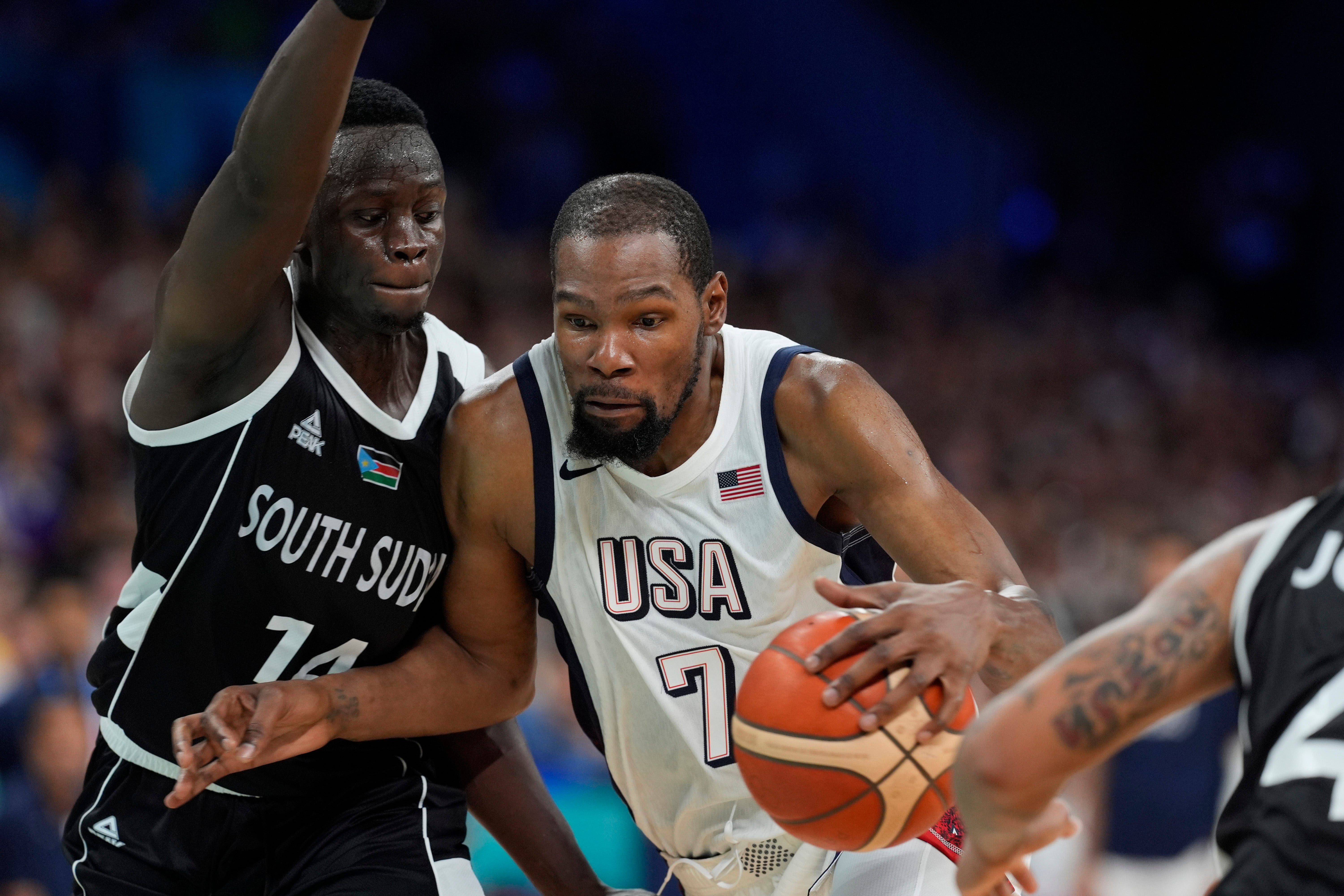 Phoenix Suns duo Kevin Durant, Devin Booker shine, Team USA tops South Sudan in Olympics