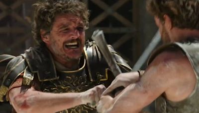 Pedro Pascal lucha por su vida en el primer tráiler de Gladiador 2