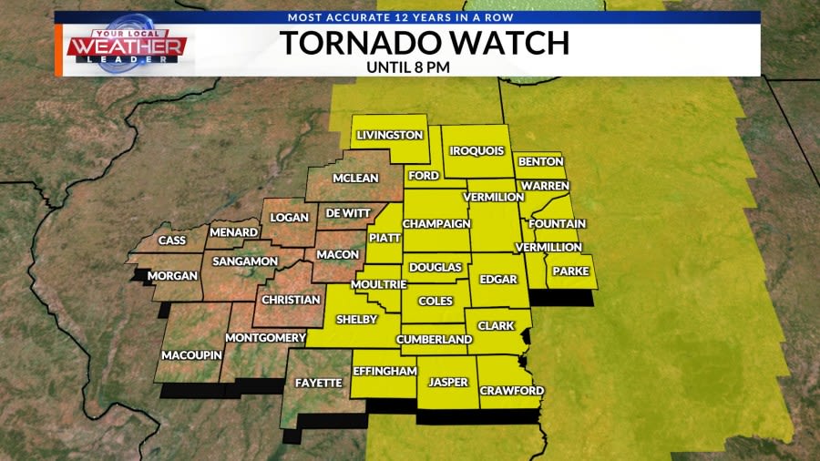 UPDATE: Tornado watches, warnings issued across Central IL