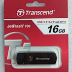 @淡水無國界@ Transcend 創見 16G 隨身碟 USB3.0 16GB JF700 黑色 拇指碟 16G