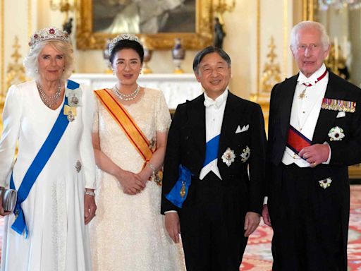 Queen Camilla Goes Glam in Tiara for State Banquet at Buckingham Palace with King Charles and Prince William