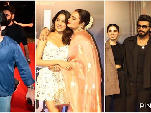 Ulajh Screening: Janhvi Kapoor's BF Shikhar Pahariya arrives, Rekha showers love on young actress; Arjun, Khushi twin in black
