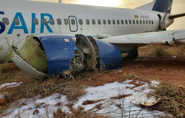 Eleven injured as Boeing jet crashes off runway