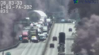 Traffic backed up for miles after crash with injuries on I-83