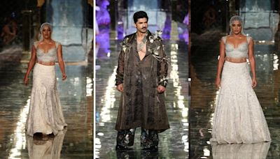 Waqima Gabbi, Taha Shah Badussha turn modern day bride and groom as they walk for Abu Sandeep at India Couture Week