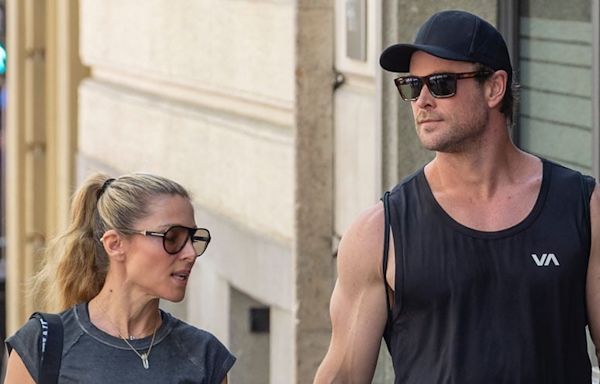 Chris Hemsworth & Elsa Pataky are in Perfect Sync After Workout in Madrid