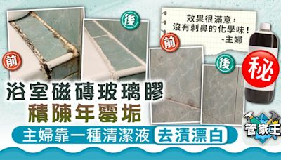 管家王 ︳浴室磁磚玻璃膠積陳年霉垢 主婦靠一種清潔液成功去漬漂白