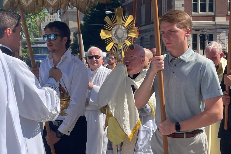 Father Roger Landry Celebrates 25 Years of Priesthood, Fittingly, on Eucharistic Pilgrimage