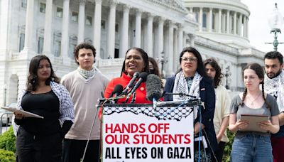 Democratic Reps. Cori Bush And Rashida Tlaib Speak Alongside Student Protesters