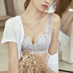 韓國𝓈𝑒🌸𝓊𝓁同步流行-浪漫花朵蕾絲無鋼圈自然舒適內衣 709