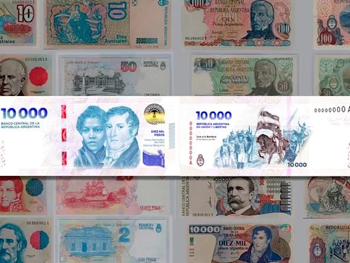 La historia de los billetes argentinos: cuáles fueron los de mayor denominación y qué próceres los ilustraron