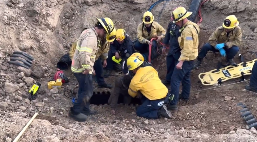 Man rescued from drain pipe 8 feet underground on ranch in Lake Sherwood