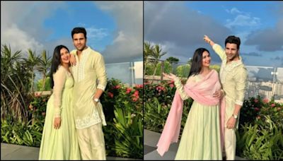 Divyanka Tripathi-Vivek Dahiya Pose Romantically As They Twin In Pastel Outfits - See Pics