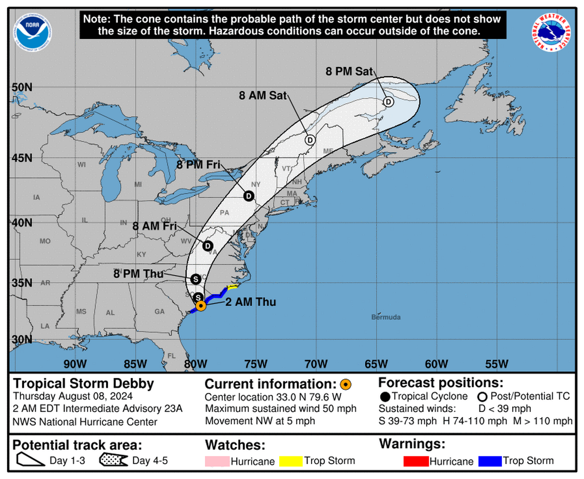 Debby impacts South Carolina