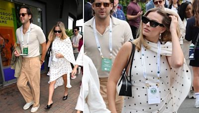 Margot Robbie drapes baby bump in chic dress at Wimbledon