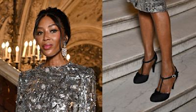 Naomi Campbell Continues Vintage Chanel Trend in T-Strap Heels at Paris Couture Week