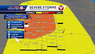 WEATHER BLOG: Severe risk increasing for Friday storms, including chance for tornadoes