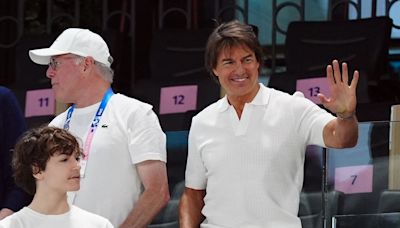 Tom Cruise and Ariana Grande watch Simone Biles compete at Paris Olympics