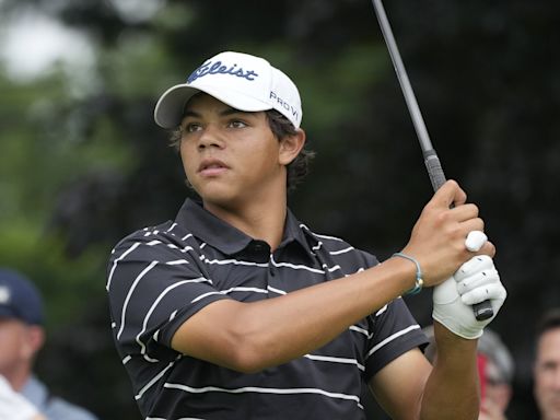 Tiger Woods watches 15-year-old son Charlie shoot a 12-over 82 in US Junior Amateur at Oakland Hills