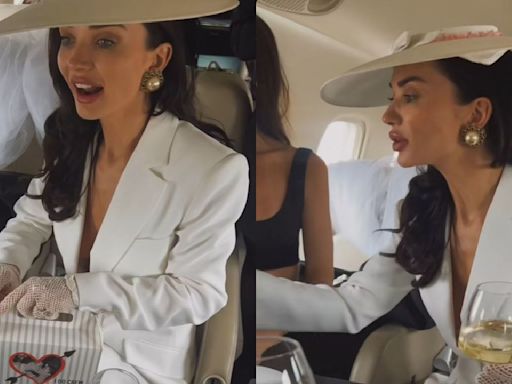 PICS: Bride-to-be Amy Jackson celebrates bachelorette party with her girls squad on private jet in France