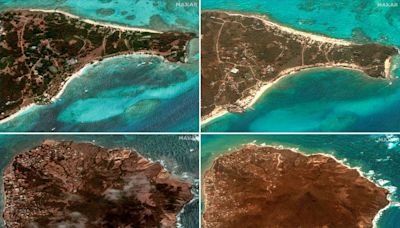 Impactantes fotos aéreas revelan los daños que dejó a su paso el huracán Beryl en el Caribe